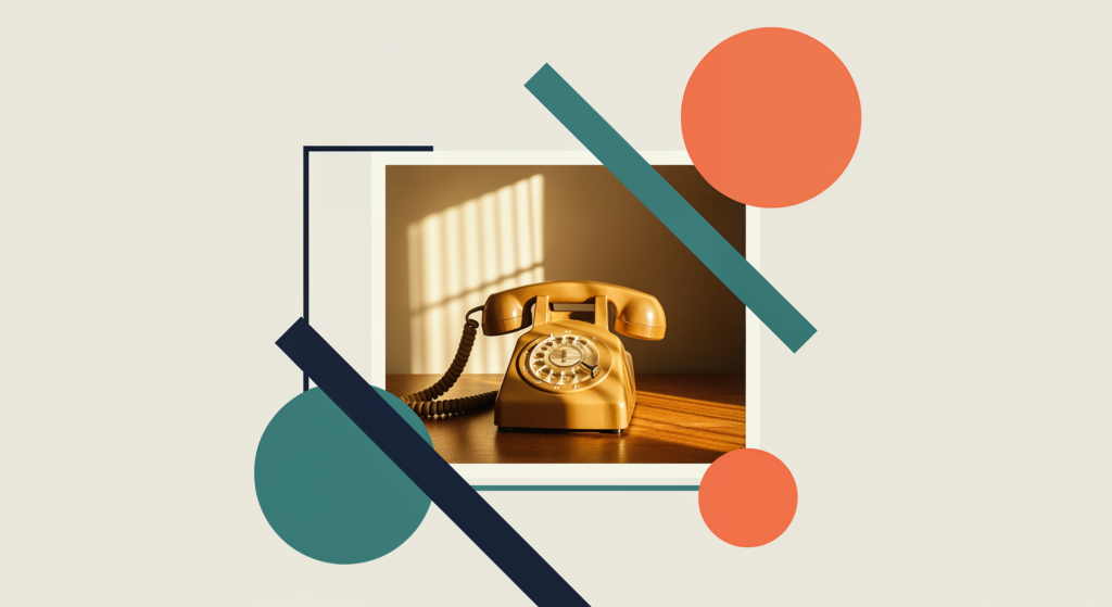 Vintage-Telefon auf Holzschreibtisch — symbolisch für KI-Telefonassistenten im Mittelstand
