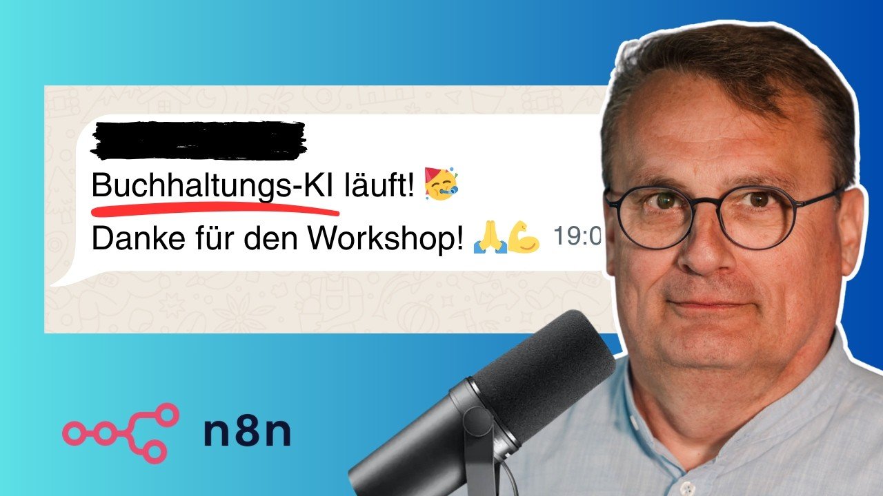 Vorschaubild zum Video: Buchhaltungs-Agent mit n8n, in einem Workshop gebaut